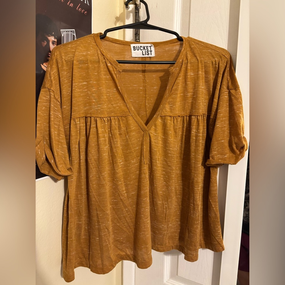 BUCKETLIST Women's Golden Brown Blouse